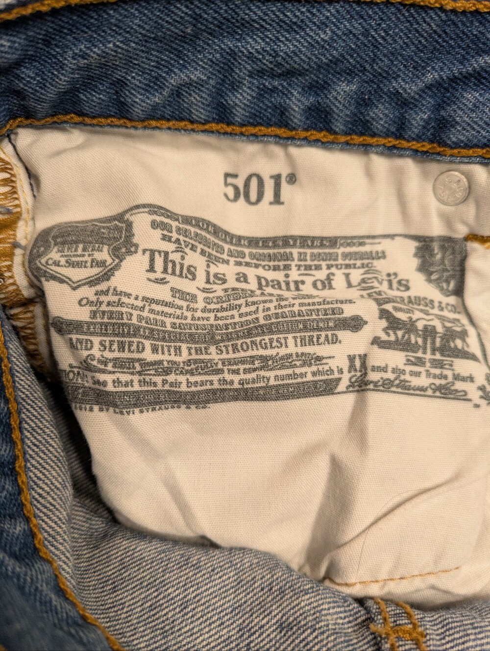 Levi's 501 Classic Blue Denim Jeans 27x30 - Picture 10 of 12